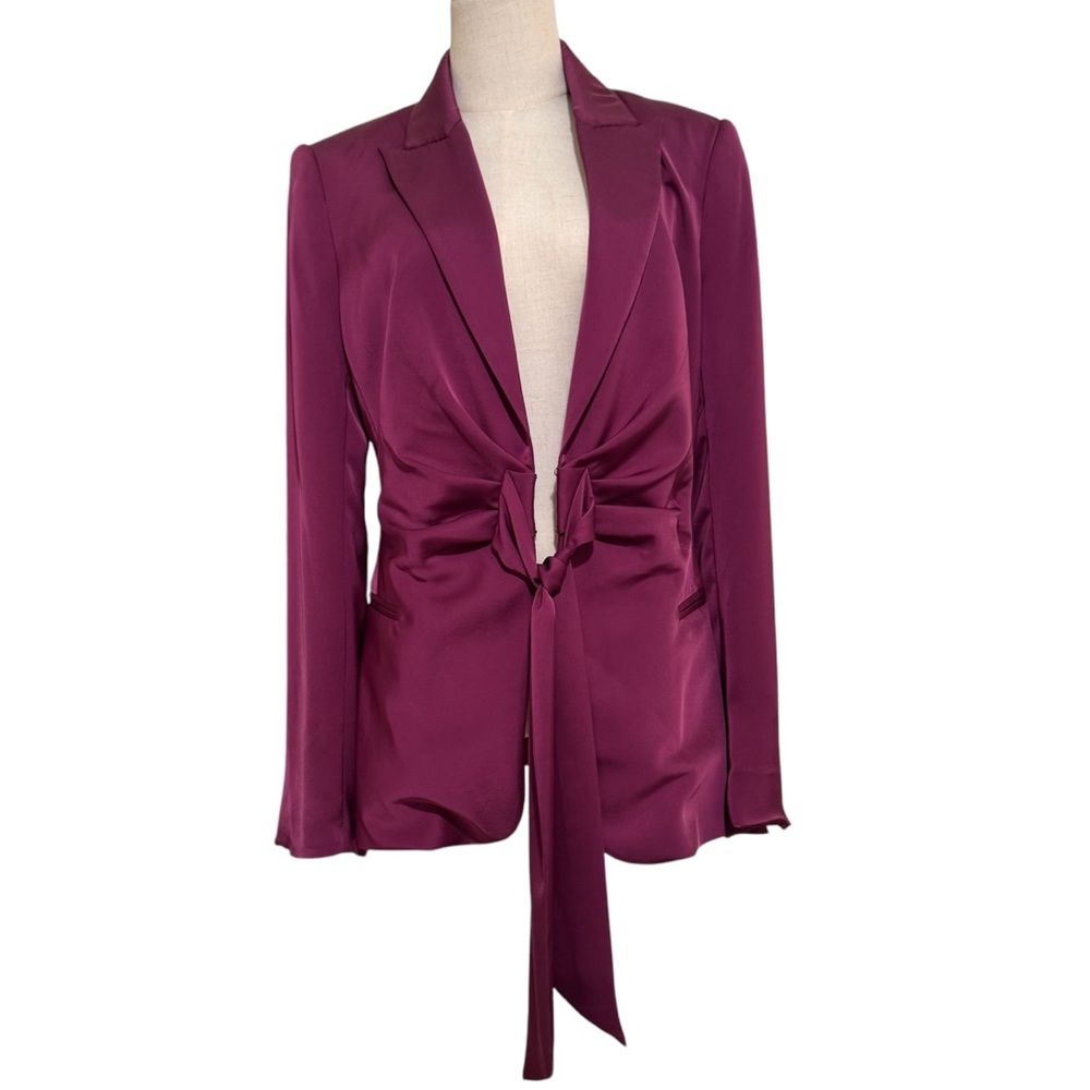 Ramy Brook Satin Tie Waist Blazer